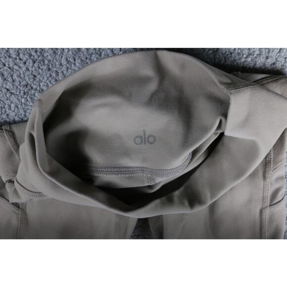 Alo Yoga Legging Xs Tan Block Mesh Stripe Side Detail High Waist - Picture 3 of 10